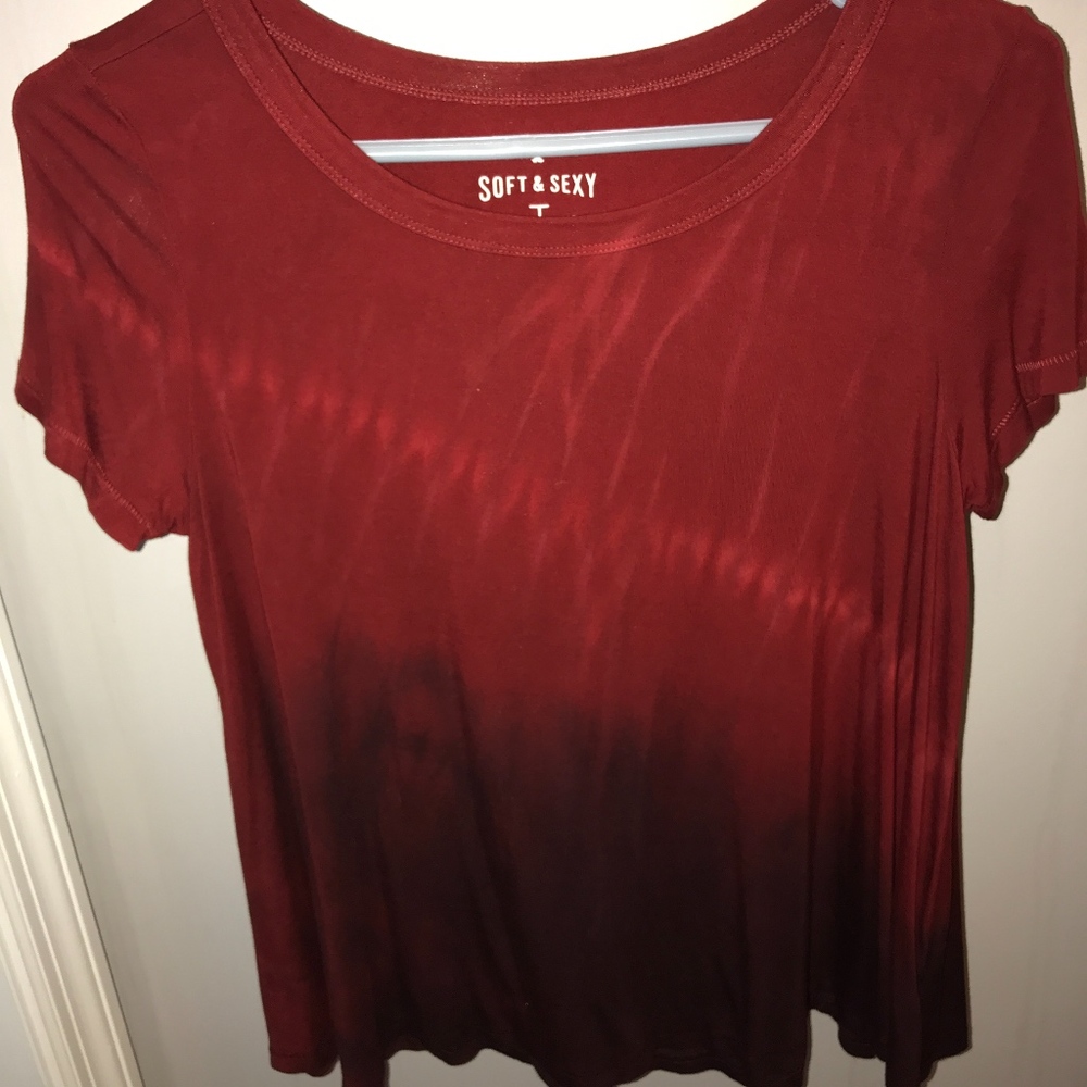 red tie dye cotton shirt